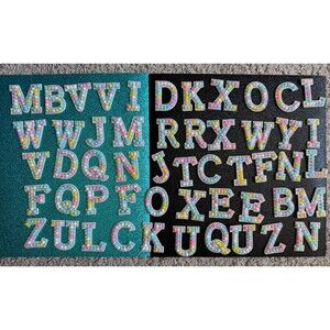 52pc Pastel Beaded Rhinestone Iron-On Letters | Mixed Lot A–Z